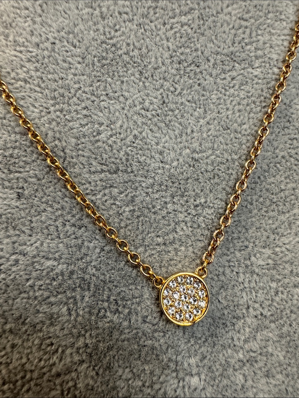 kate spade Gold Tone Pave Circle Pendant Necklace - Women Jewelry
